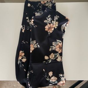 Dynamite Black Floral Jumpsuit | One Piece | Size Medium